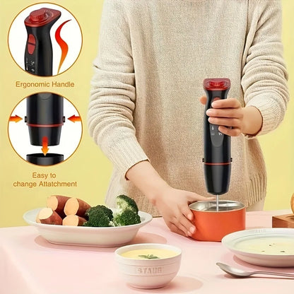 Immersion Hand Blender, 5-In-1 1000W Powerful LED Backlight 12-Speed Multi-Function Handheld Stick Blender